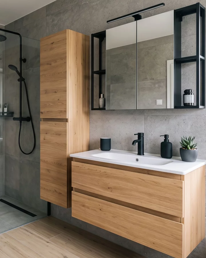 Harmonie kontrastů: Koupelna, která propojuje moderní design s teplem domova