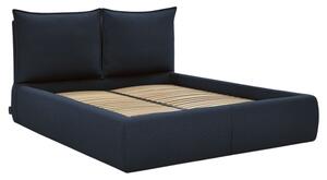 -25 % Dny MOMENTI– Bobochic Paris Tmavě modrá bouclé dvoulůžková postel Garance 160 x 200 cm s úložným prostorem