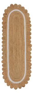 Ručně tkaný jutový běhoun v přírodní barvě/slonovinový 80x230 cm Grace White – Flair Rugs