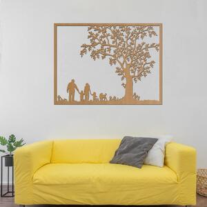 Dřevo života | Dřevěný strom na zeď RODINA | Rozměry (cm): 60x48 | Barva: Buk