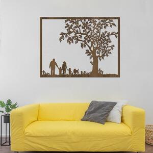 Dřevo života | Dřevěný strom na zeď RODINA | Rozměry (cm): 60x48 | Barva: Černá