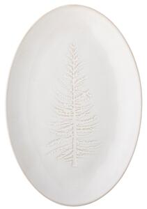 Bílý kameninový servírovací talíř Bloomingville Winter 31 x 21 cm