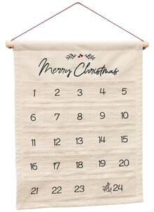Béžový bavlněný adventní kalendář Kave Home Uarda 75 x 56 cm