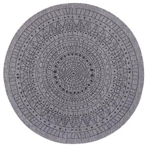 NORTHRUGS - Hanse Home koberce Kusový koberec Twin-Wendeteppiche 105476 Night Silver kruh – na ven i na doma Rozměry koberců: 100x100 (průměr) kruh