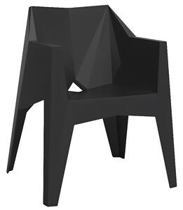 VONDOM Černá plastová jídelní židle VOXEL s područkami
