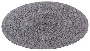 NORTHRUGS - Hanse Home koberce Kusový koberec Twin-Wendeteppiche 105476 Night Silver kruh – na ven i na doma - 100x100 (průměr) kruh cm