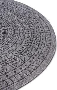 NORTHRUGS - Hanse Home koberce Kusový koberec Twin-Wendeteppiche 105476 Night Silver kruh – na ven i na doma Rozměry koberců: 140x140 (průměr) kruh