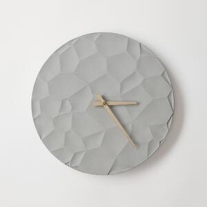 ODLITO Betonové nástěnné hodiny Měsíční kráter – přírodní – 30 cm – světlé ručičky