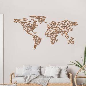 Dřevo života | Dřevěná mapa světa TRIANGLE | Barva: Černá | Velikost map: 114x60