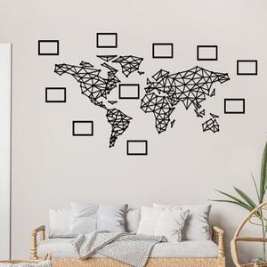 Dřevo života Fotorámeček mapa světa Barevný vzor: Černá, Velikost map: 114x60