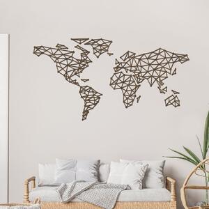 Dřevo života | Dřevěná mapa světa TRIANGLE | Barva: Černá | Velikost map: 114x60