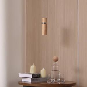 Lucande Nojus LED závěsné svítidlo, dřevo nahoru/dolů 1 světlo