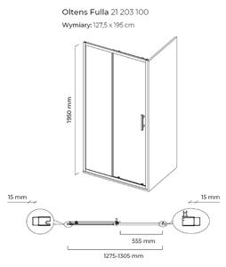 Oltens Fulla sprchové dveře 130 cm posuvné 21203100