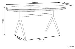 Zahradní stůl z umělého ratanu 160 x 94 cm béžový ALIANO