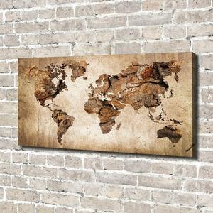 Foto obraz canvas Mapa světa dřevo oc-54299109