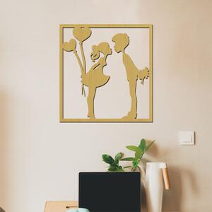 Dřevo života | Dřevěná dekorace PRVNÍ POLIBEK | Rozměry (cm): 20x20 | Barva: Borovice - limitovaná edice
