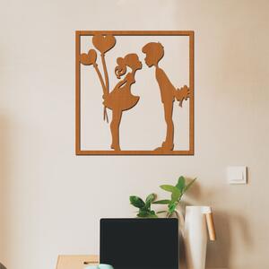 Dřevo života | Dřevěná dekorace PRVNÍ POLIBEK | Rozměry (cm): 40x40 | Barva: Černá