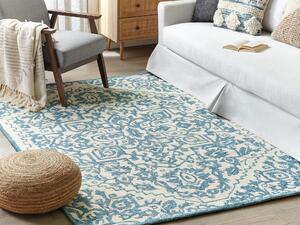 Vlněný koberec 160 x 230 cm bílý/modrý AHMETLI