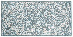 Vlněný koberec 80 x 150 cm bílý/modrý AHMETLI