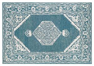 Vlněný koberec 140 x 200 cm bílý/modrý GEVAS