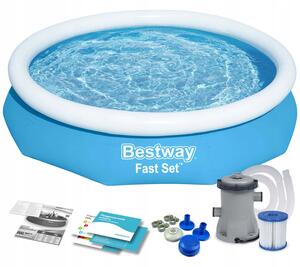 Bestway 57458 Bazén Samorozkládací Fast Set s filtrační pumpou 3,05 m x 66 cm