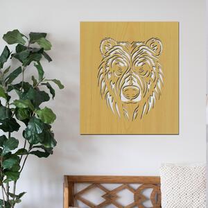 Dřevo života | Dřevěná dekorace Medvěd | Rozměry (cm): 35x40 | Barva: Šedá