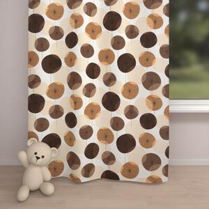 Biante Dětský bavlněný závěs Sandra SA-488 Hnědo-béžové designové pampelišky 150x150 cm