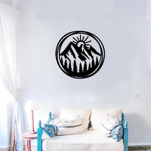 Dřevo života | Dřevěná dekorace na zeď VÝCHOD SLUNCE | Barva: Černá | Rozměry Ø: 60