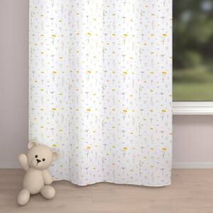 Biante Dětský bavlněný závěs Sandra SA-497 Žluté bylinky na bílém 150x140 cm