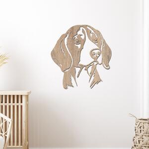 Dřevo života | Dřevěný obraz psa Bígl | Rozměry (cm): 37x40 | Barva: Světlý dub