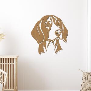Dřevo života | Dřevěný obraz psa Bígl | Rozměry (cm): 37x40 | Barva: Ořech