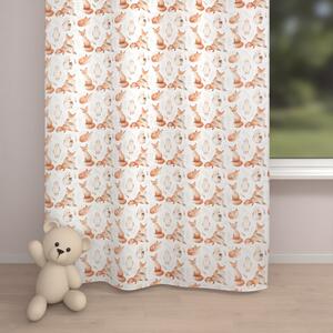 Biante Dětský bavlněný závěs Sandra SA-523 Lišky a sovy na bílém 150x210 cm