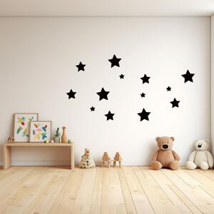 Dřevo života | Sada 12 samolepicích hvězd na zeď | Rozměry (cm): 4-8 | Barva: Černá