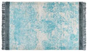 Viskózový koberec 140 x 200 cm modrý/ béžový AKARSU