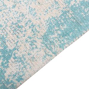 Viskózový koberec 140 x 200 cm modrý/ béžový AKARSU