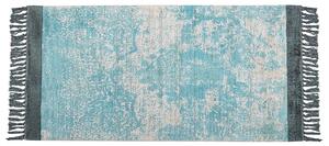 Viskózový koberec 80 x 150 cm modrý/ béžový AKARSU