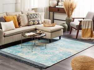 Viskózový koberec 160 x 230 cm modrý/ béžový AKARSU