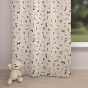 Biante Dětský bavlněný závěs Sandra SA-620 Psí kamarádi na krémovém 150x250 cm