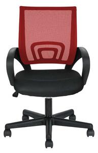 Kancelářská otočná židle s područkami ve více barvách-červená