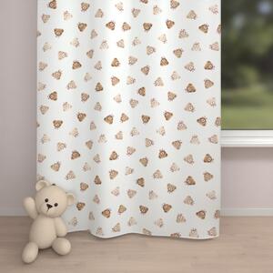 Biante Dětský bavlněný závěs Sandra SA-761 Plyšoví medvídci s mašličkami na bílém 150x170 cm