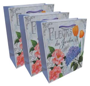 3ks Dárkových tašek L - Fleurs du jardin 8600095