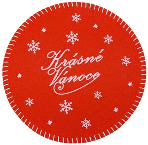 4ks Prostírání filcové - Krásné Vánoce červené 30cm 1000802D
