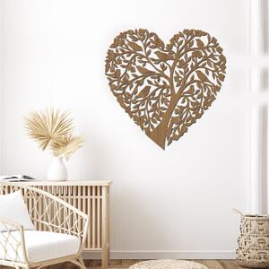 Dřevo života | Dřevěná dekorace na zeď ZPÍVAJÍCÍ SRDCE | Barva: Buk | Rozměry (cm): 40x40