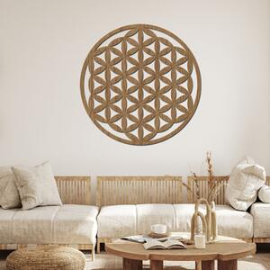 Dřevo života | Dřevěná dekorace na stěnu KVĚT ŽIVOTA ZEMĚ | Barva: Horský dub | Rozměry Ø: 60