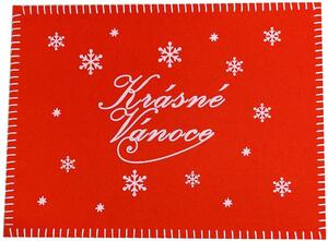 4ks Prostírání filcové - Krásné Vánoce červené 40 x 30cm 1000802B