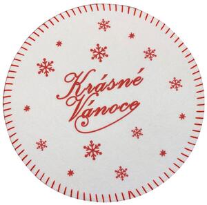 4ks Prostírání filcové - Krásné Vánoce bílé 30cm 1000802C