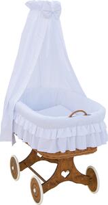 Scarlett Proutěný košík pro miminko s nebesy Martin - bílá Mdum