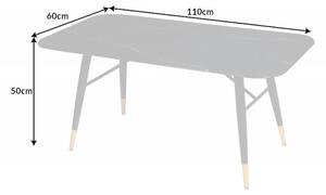 FurniGO Konferenční stolek Paris 110cm mramorový vzhled antracitový