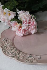 Růžový vintage talíř 25cm