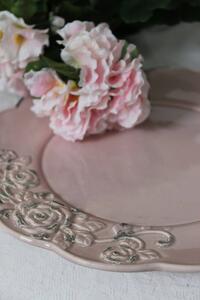 Růžový vintage talíř 20cm
